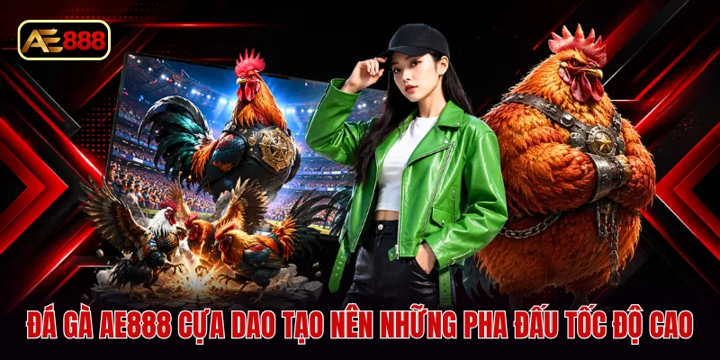 Đá gà AE888 cựa dao tạo nên những pha đấu tốc độ cao